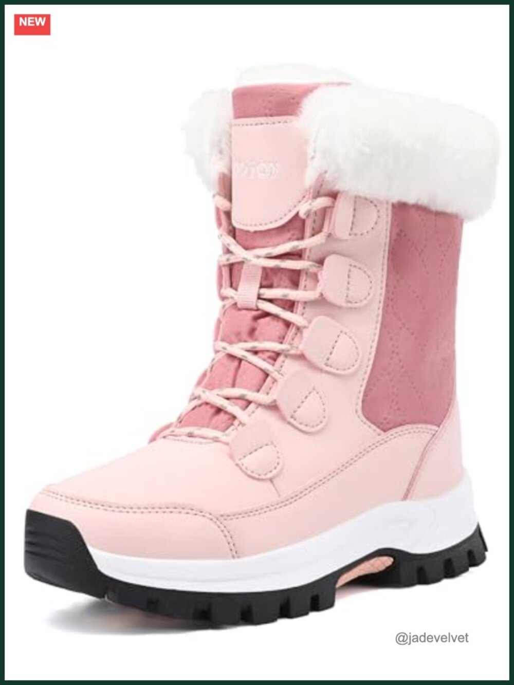 Waterproof Snow Boots Warm Faux Fur Lined Mid Calf Lace Up Women's